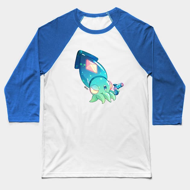 Alien squid Baseball T-Shirt by Kukupon